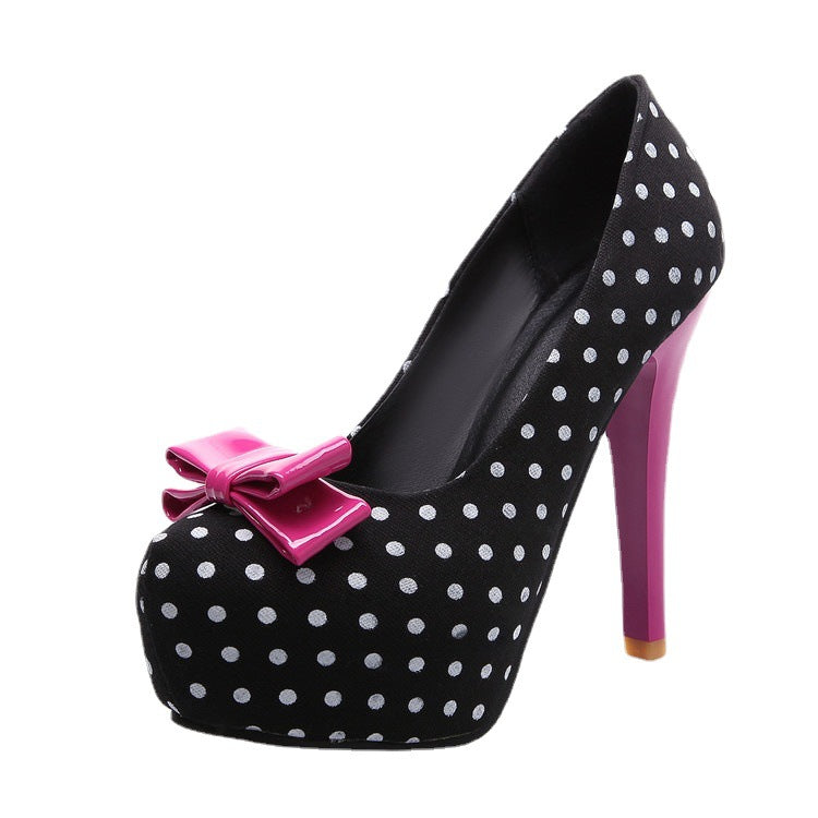 Bow Stiletto High Heels Pointed Toe Women's Dress Shoes